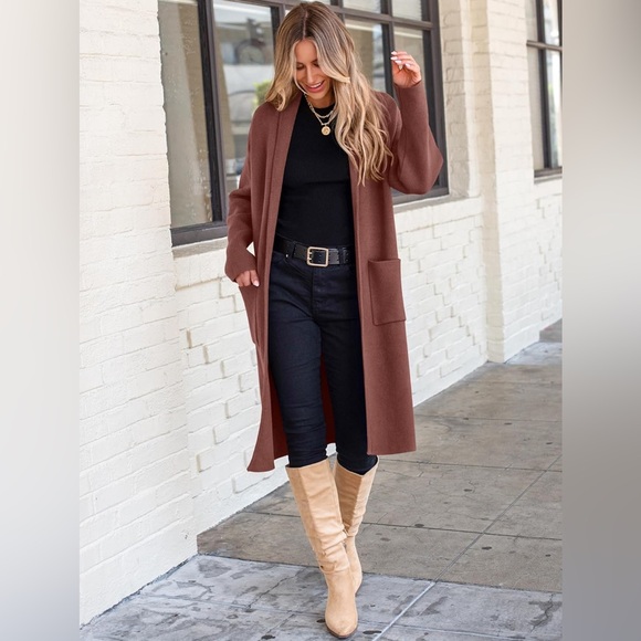 NWT Chestnut Brown Coatigan - Picture 2 of 10